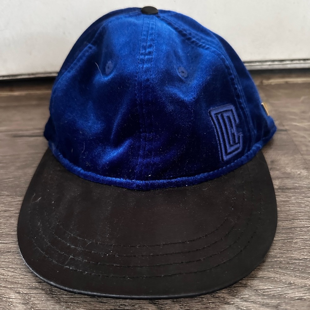 LA Clippers 
suede blue and black leather hat